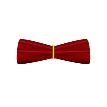 Professional Minimalist Red Silk Napkin with Gold Ring 3D Vector Illustration