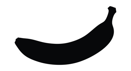 A striking black silhouette of a curved banana fruit silhouette © SAKINA