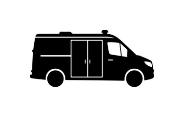 Black Vector Silhouette of a Van