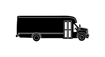 Black Vector Silhouette of a Delivery Truck
