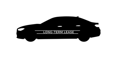 Black Vector Silhouette of Car for Long-Term Lease
