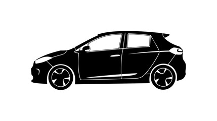 Black Vector Silhouette of a Modern Car