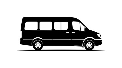 Black Vector Silhouette of a Van