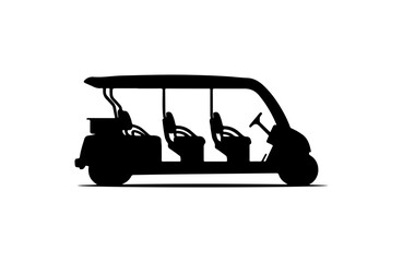 Black Vector Silhouette of a Golf Cart
