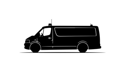 Black Vector Silhouette of a Van