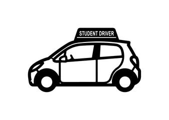 Student Driver Car Silhouette