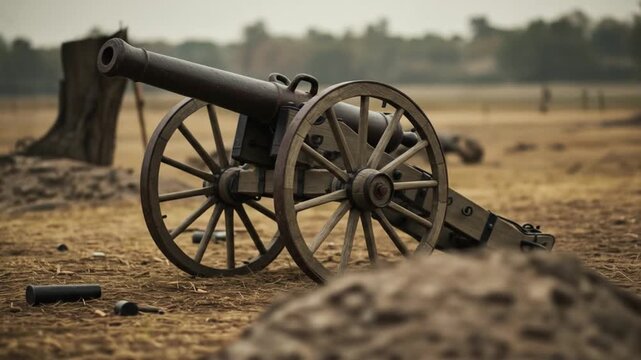 Cannon on Battlefield
