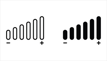 Volume control icon set. Media player button. Vector illustration for web design, isolated on white background.