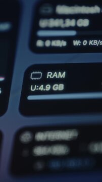 Computer's system monitor showing resource usage statistics