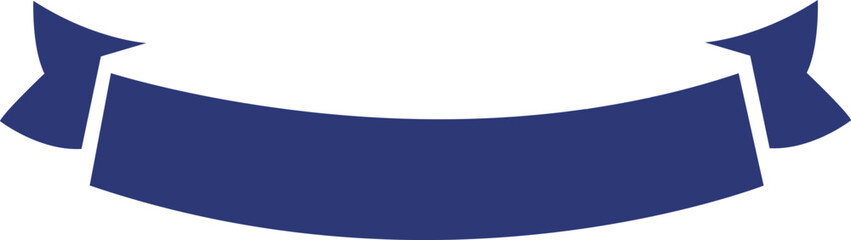 信頼感のあるネイビーブルーの湾曲リボン・タイトル見出し・飾り枠素材