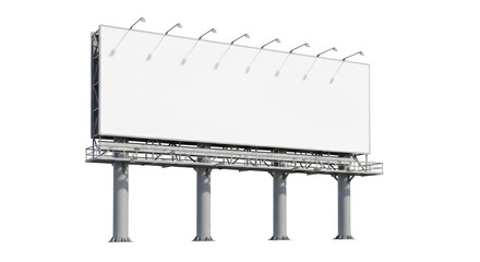 Obraz premium Empty billboard on highway isolated on transparent background, isolated on white background