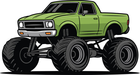 Monster Trucks Collection  Heavy Cars with Large Tires and Tinted Windows © Bonnakhatun