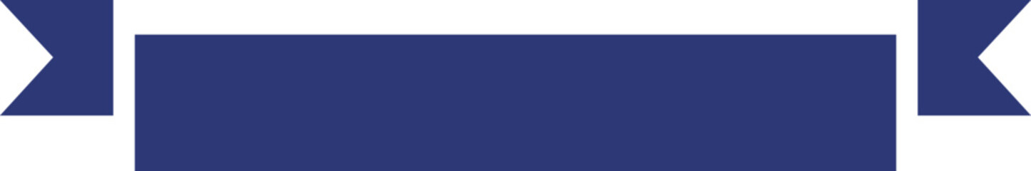 誠実でビジネスに最適な濃紺の水平リボン・見出し・タイトル飾り枠