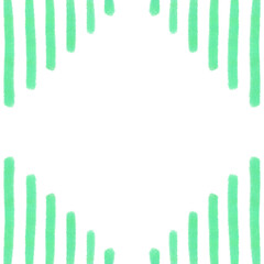 Obraz premium Green vertical stripes forming a diamond shape space for text; hand drawn geometric and floral seamless pattern for spring, summer, growth, thriving, environmental, home and gardening designs.