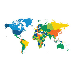 Colorful World Map Illustration.