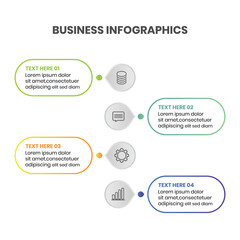4 Options Modern Business Process Infographic with Workflow Steps and Data Analytics