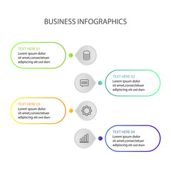 4 Options Modern Business Process Infographic with Workflow Steps and Data Analytics