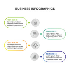 4 Options Modern Business Process Infographic with Workflow Steps and Data Analytics