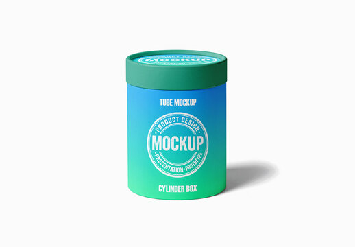 Box Cylinder Container Mockup