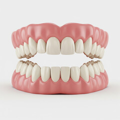 Obraz premium Perfect denture model for dental health and medical education.