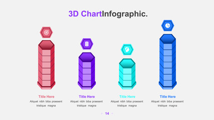 3D Bar Chart Infographic Template