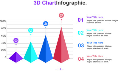 Modern 3D Pyramid Chart Infographic for Data Presentation