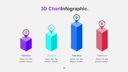 3D Bar Chart Infographic Template