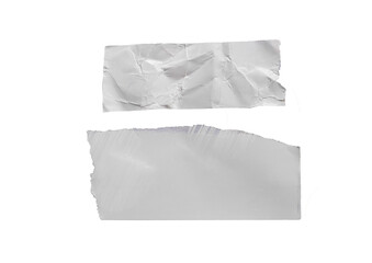 Obraz premium Two white torn paper strips isolated on white background. Strong wrinkles and creases and smooth.