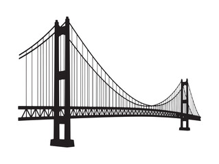 Fototapeta premium Detailed black and white sketch of the iconic golden gate bridge in san francisco california
