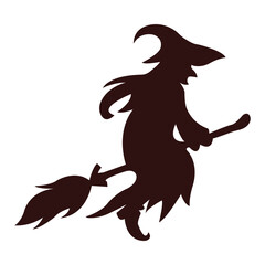 Spooky witch halloween logo