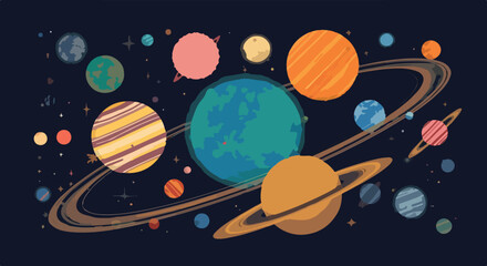 Colorful Planet Vector Illustration Set for Space, Astronomy, and Solar System Design Projects © Ahmed