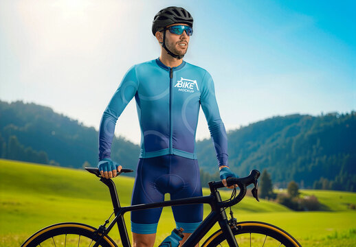 Outdoor Cycling Athlete Mockup