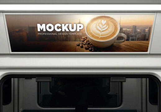 Subway Interior Advertising Poster Mockup