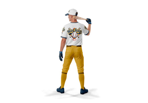 Baseball Player Uniform Back View Mockup