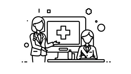 Fototapeta premium Medical Consultation with Digital Health Technology and Healthcare Professionals