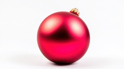 Red festive ornament isolated on white, highlighting holiday cheer with minimalist elegance. event programs, museum guides, designed for cultural heritage projects and event programs.