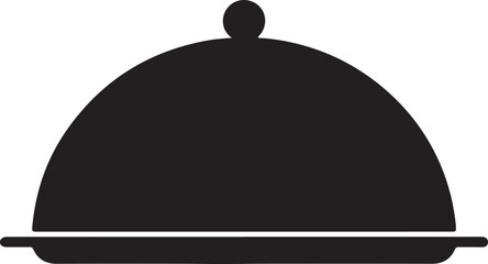 Fototapeta premium Food Cover Pan in silhouettte on white background.