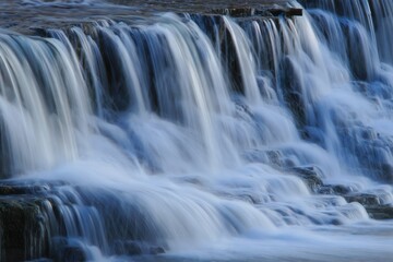 Flowing Water Cascade - Long Exposure Waterfall Texture
