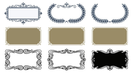 Obraz premium Decorative frames and borders collection vector graphics