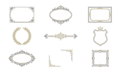 Elegant decorative frames and elements in vector design