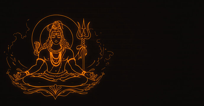  Close-up of Meditating Lord Shiva Idol with Sacred Flowers and Incense