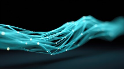 Abstract image of glowing blue lines flowing over a dark background, representing technology, connectivity, and digital networks in modern design