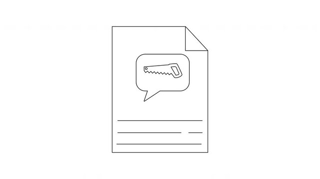Saw Tool Document Icon - Design, Construction, and Information.