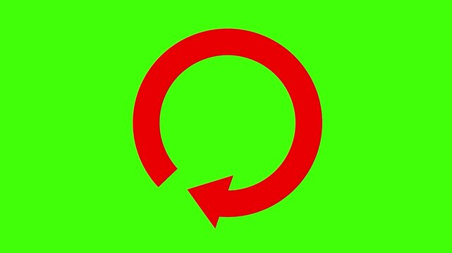 Circular Refresh Arrow Loop Animation on Green Screen