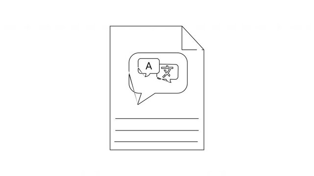 Translation Document Icon Animation - Animated Concept for Language Services.
