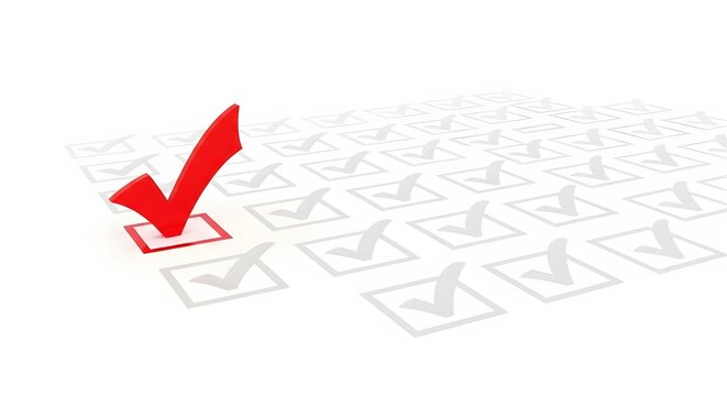 Successful business concept with one leading red checklist checkbox