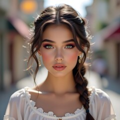 stunning brunette model