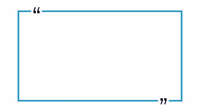 rectangle box with quotation marks animation. Rectangle doodle frames with quote. captivating audiences and sparking curiosity quotes frame border in transparent background with 4K animation.