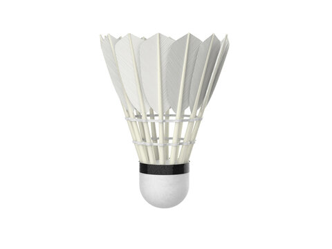 Shuttlecock or badminton ball on white background. 3D render