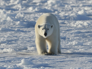 Polar bear (Ursus maritimus) on the pack ice north of Spitsbergen Island, Svalbard, Norway